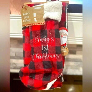 Baby’s First Christmas Stocking and Throw Blanket